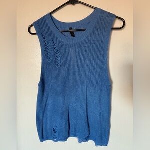 ‼️New SAN JOY Blue Sleeveless Knit Top